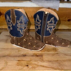 Tin Haul Brown and Blue Cowboy Boots